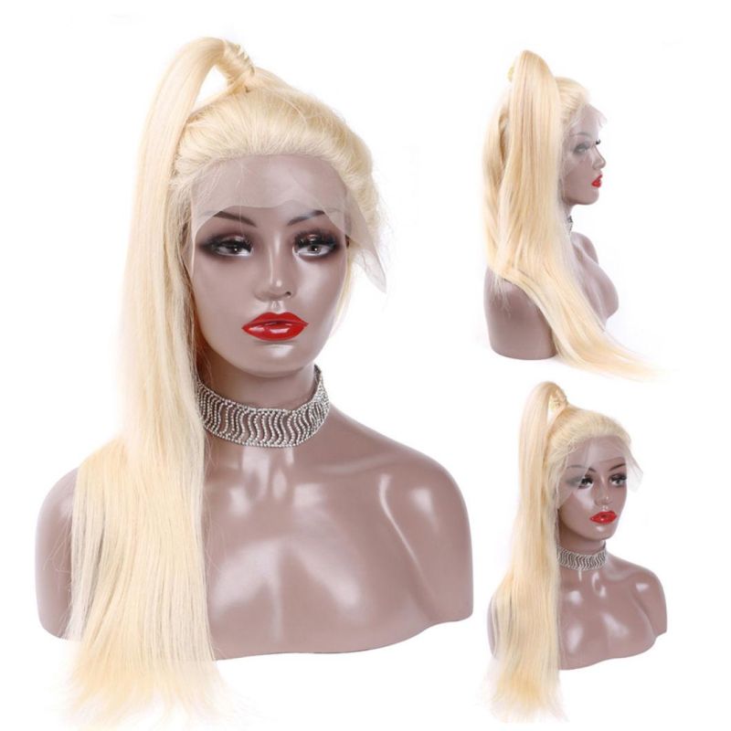 613 Lace Frontal 13X4 Wig Human Hair Pre Plucked Long Brazilian Straight Blonde Color HD Glueless Full Lace Wigs 30 Inches