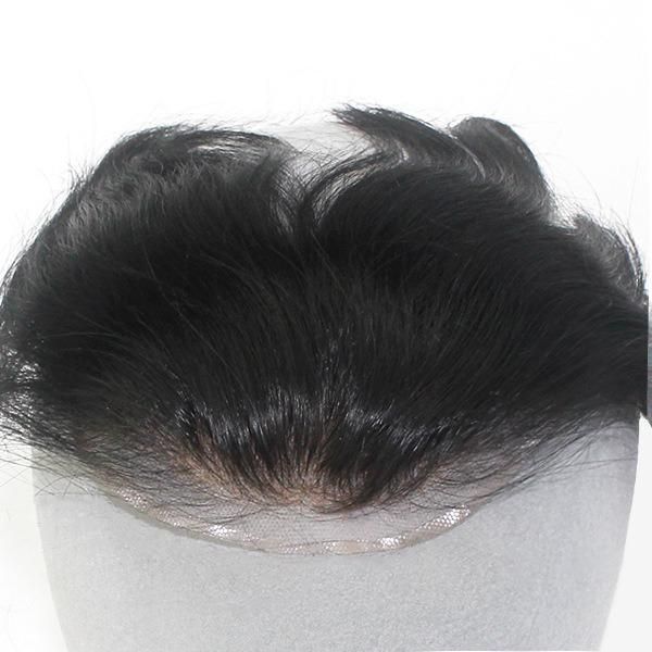 Full French Lace with Perfect Bleaching Knots Natural Human Hair Men Toupee