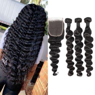 Kbeth Hair Brazilian Loose Deep Wave Vigin Hair Weave 3 Bundles 300g Unprocessed Loose Deep Wave Virgin Human Hair