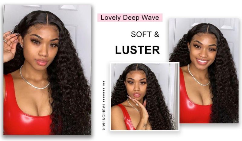 13X4 Lace Front Wigs Deep Wave Curly Pre Plucked Virgin Human Hair Wigs Sale