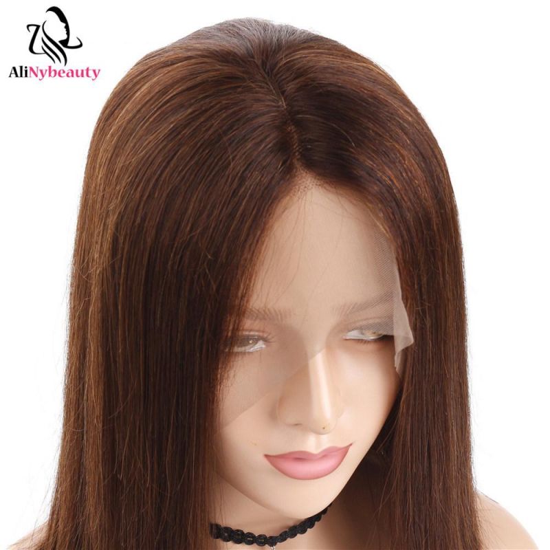 Color #4 Quality Human Hair Bob Wig Lace Front Wig