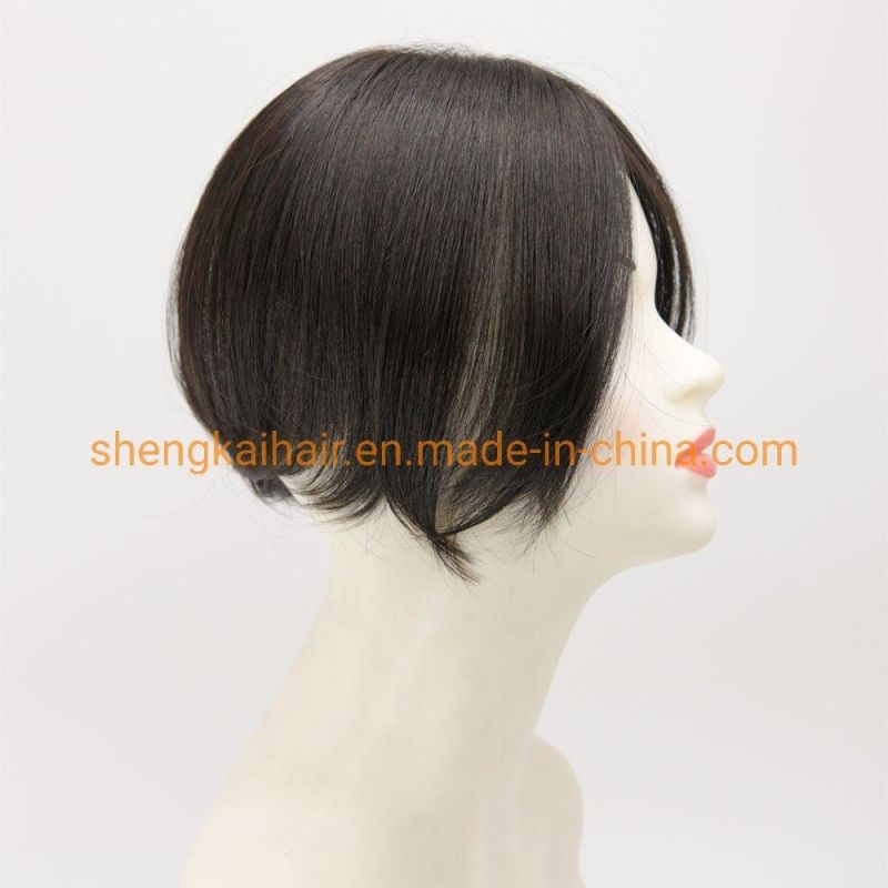 Wholesale Premium Quality Full Hantied Quality Human Hair Synthetic Hair Mix Women Hair Toppers