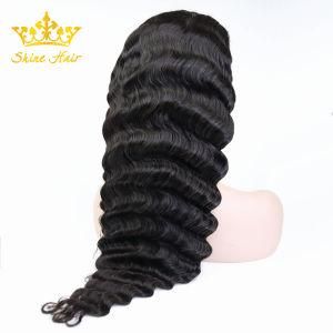 Natural Color Hair Deep Wave Full Lace Wig Pre Plucked Wholesale Price Swiss Lace