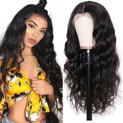 Wholesale Body Wave Lace Front Wigs Brazilian Virgin Human Hair Wigs for Black Women 150% Density Pre Plucked with Baby Hair Natural Black 16&quot;