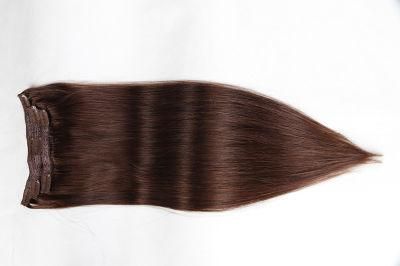 Brazilian Clip-in Human Hair Extension Silky 22inch Brown Color