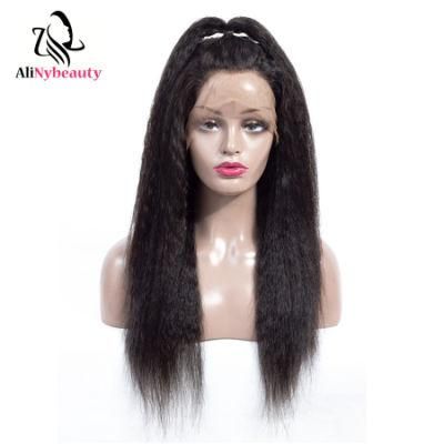 100% Virgin Brazilian Human Hair Kinky Straight Full Lace Wig