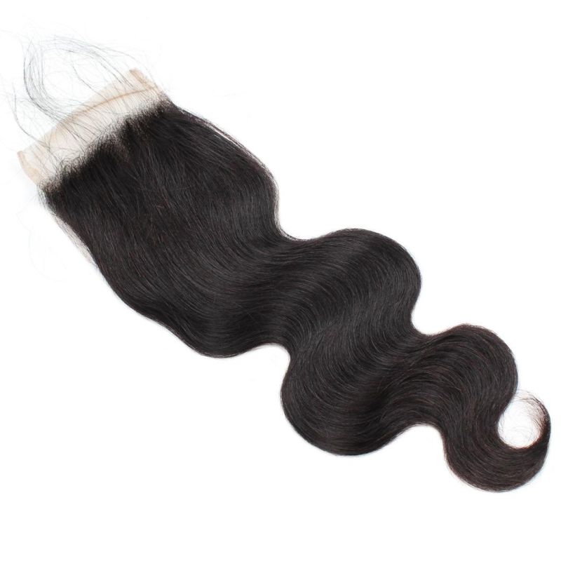 7A Virgin 4*4 Non-Remy Lace Frontal Closure Body Wave Hair Weave #Black