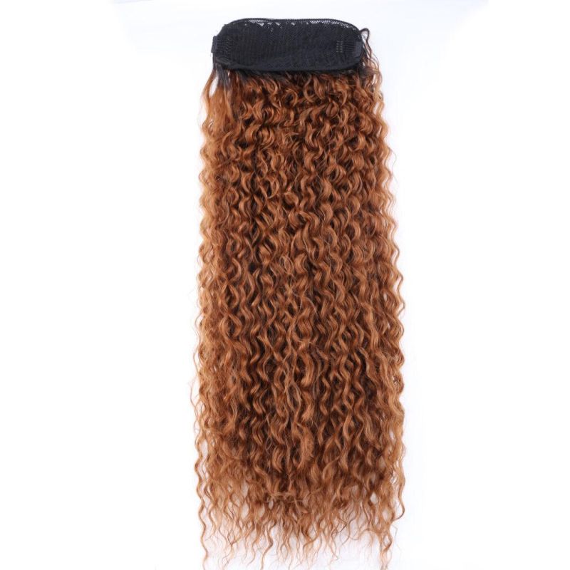 30" Women Drawstring Long Straight Synthetic Claw Clip Woman Extension Ponytail