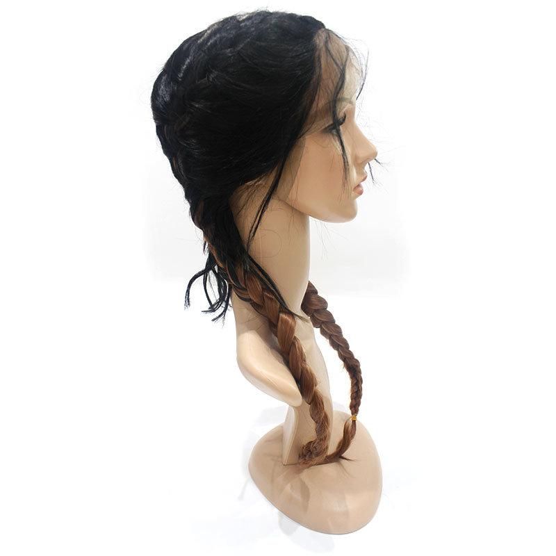 Factory Supply Lace Frontal Closure One Tone Synthetic Wig Hair Brads Wigs