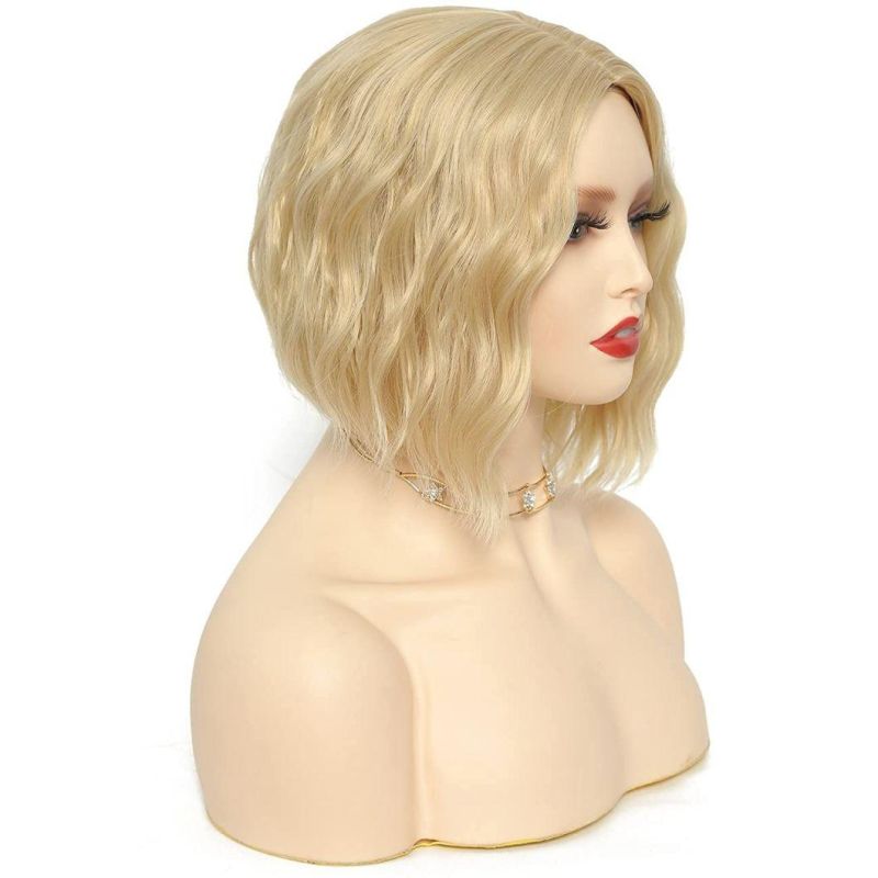 Short Wavy Blonde Cosplay Flapper 613 Synthetic Hair Bob Wigs for White Women