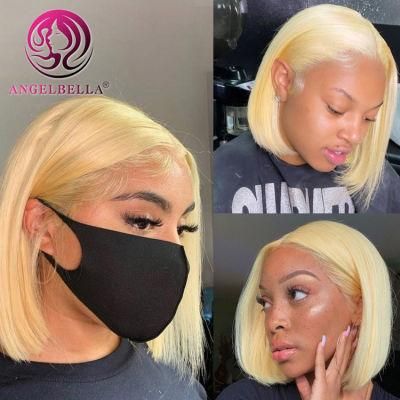 Virgin Remy Hair 613 Blond Color Short Bob Wig 13X6 13*4 Colored HD Full Lace Front Bob Human Hair Wig for Black Women