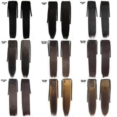 Ribbon Synthetic Silky Straight Tie up Ponytail Clip in Hair Extension