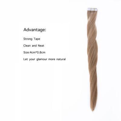 Hair for Woman Tape in Human Hair Extensions 50g Glue on Hair Balayage Color Invisible Seamless 100% Real Machine Remy Human Hair4.8