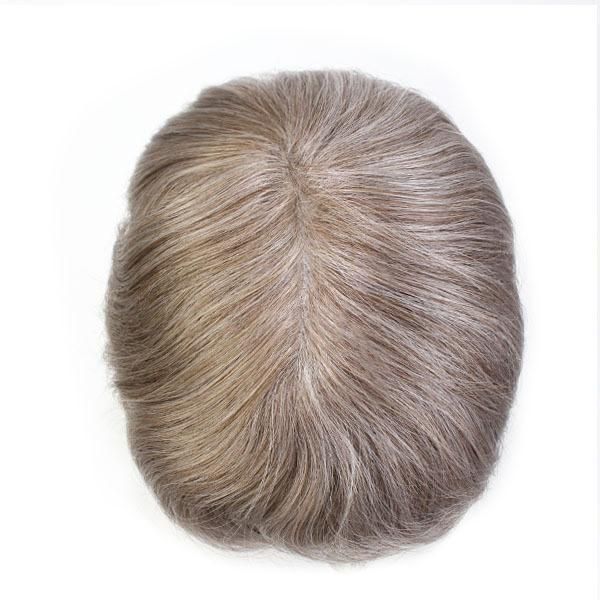 Transparent Thin Skin with PU Gauze Natural Human Hair Toupee