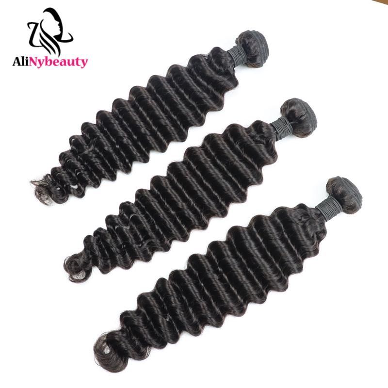 Alinybeauty Top Quality 12A Brazilian Virgin Cuticle Aligned Hair 100% Human Hair From Young Girls Loose Deep Wave Hair Bundles