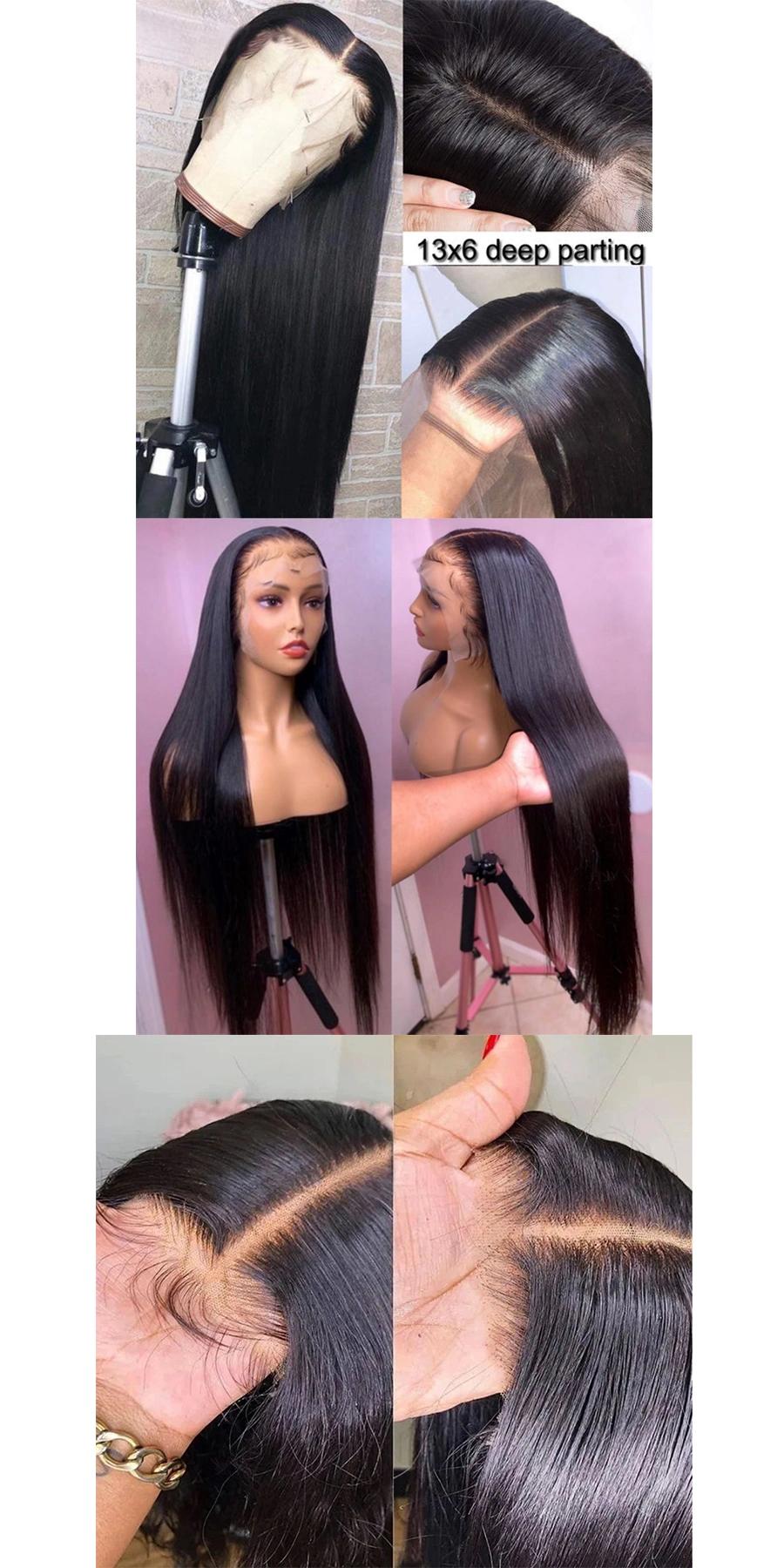 Remy Hair Free Sample Hair Human Hair Lace Front Wigs Cheap Brazilian Hair Black Straight Toupees Wholesale Lace Women Wig Full Lace Wigs