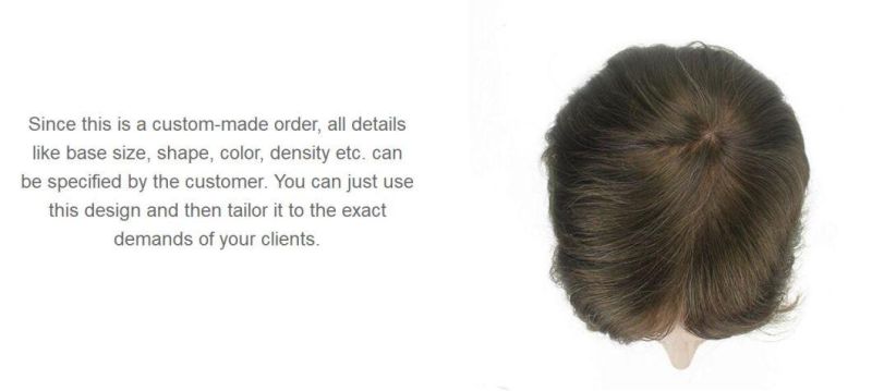 Custom Made Men Toupee French Lace Poly Around - Men′s Wigs Toupee