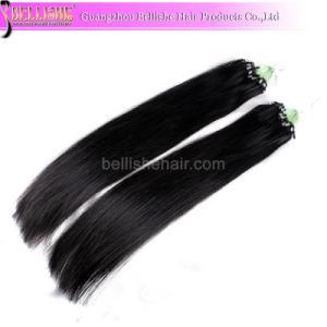 Silk Straight Black Color Remy Micro Ring Hair Extension