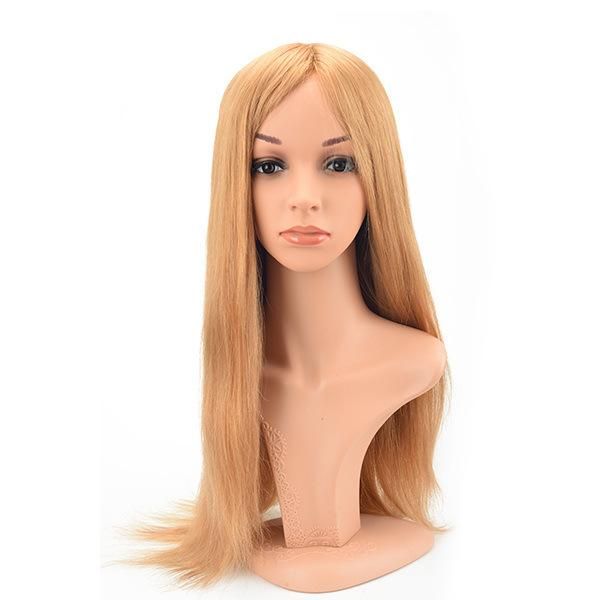 Silk Top Lace Full Cap Wig Long Blond Color High Quality Virgin Human Hair Piece