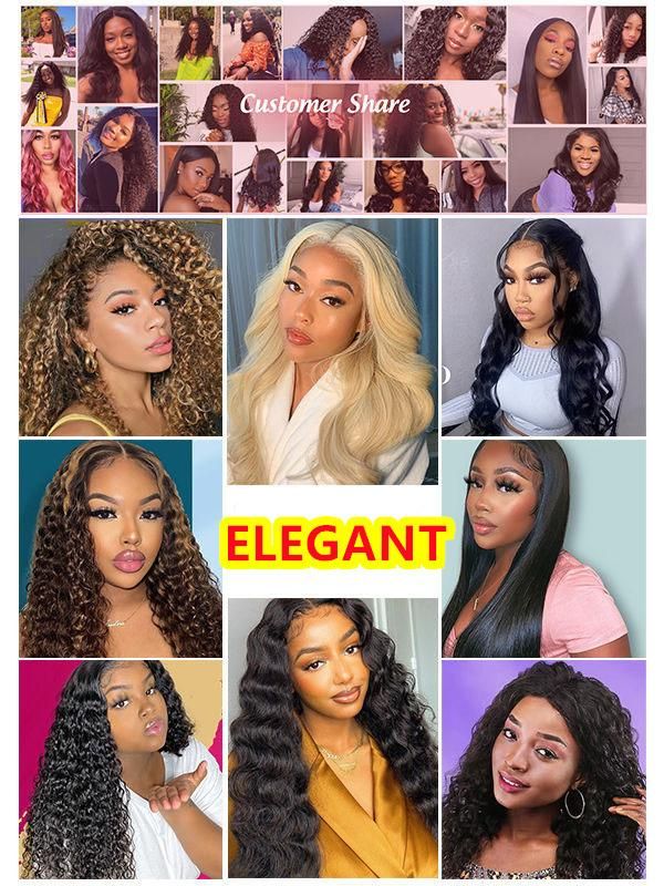 Free Sample Unprocessed Virgin Brazilian Human Hair Deep Wave 13*4 Lace Front Wig for Black Women