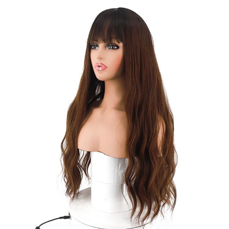 Ombre Dark Roots Natural Long Wavy Synthetic Wig for Women 26 Inch