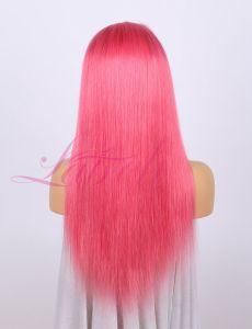 Silky Brazilian Virgin Hair Pink Straight Wig