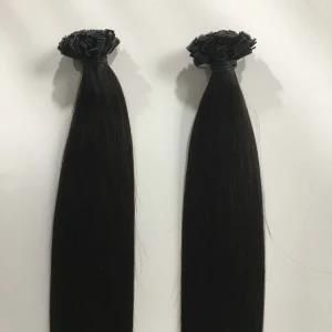 1b# Pre Bonded Keratin Flat Tip Brazilian Virgin Remy Human Hair Extensions