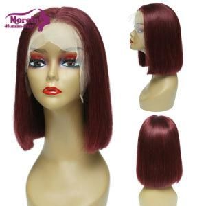 Morein Wholesale Remy Brazilian Lace Front Wigs Red 99j Short Bob Lace Front Human Hair Wig
