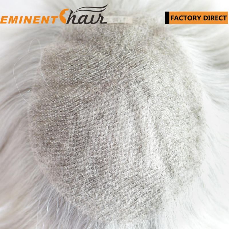 Custom Made French Lace Toupee Men′ S Grey Hair