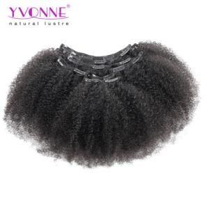 Afro Curly Clip in Human Hair Extensions Brazilian Virgin Hair 7 Pieces/Set Natural Color 120g/Set