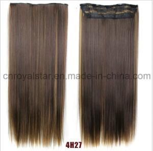 Synthetic Straight Hair Wigs Remy Hair Extension with 5 Clips