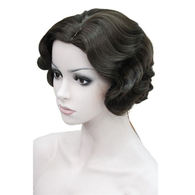 Lace Front Flapper Hairstyles Wig for Women Finger Wave Retro Style Short Human Hair Remy Brazilian Wig Cosplay