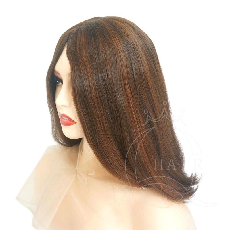 A18 Inch 2021 High Quality and Fast Delivery Women Human Mongolian Hair Wigs Silk Top Wig Jewish Wigs Skin Top Wigs Kosher Wig Sheitel Perruque Human Hair Wig