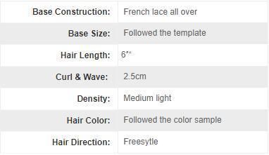 French Lace with Bleaching Knots Natural Hair Toupee