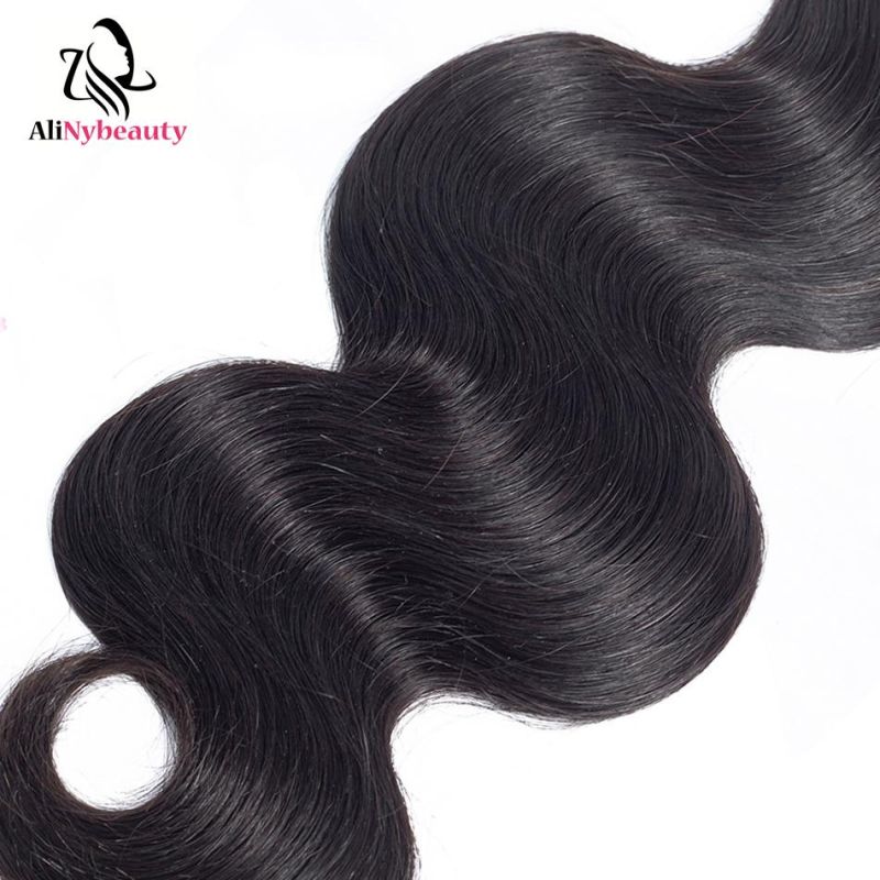 100% Remy Brazilian Human Hair Lace Closure for #1b Hair Bundles