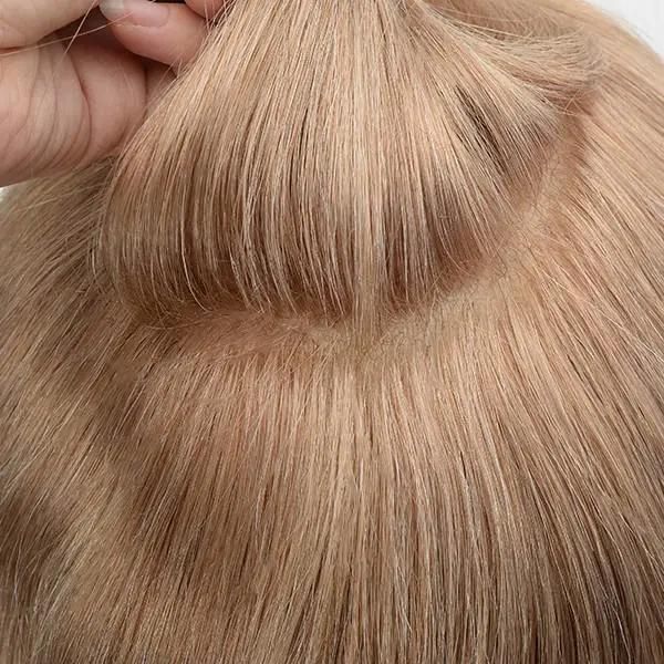 Super Thin Skin V-Looped Women Hair Replacement Systems with Lace Front