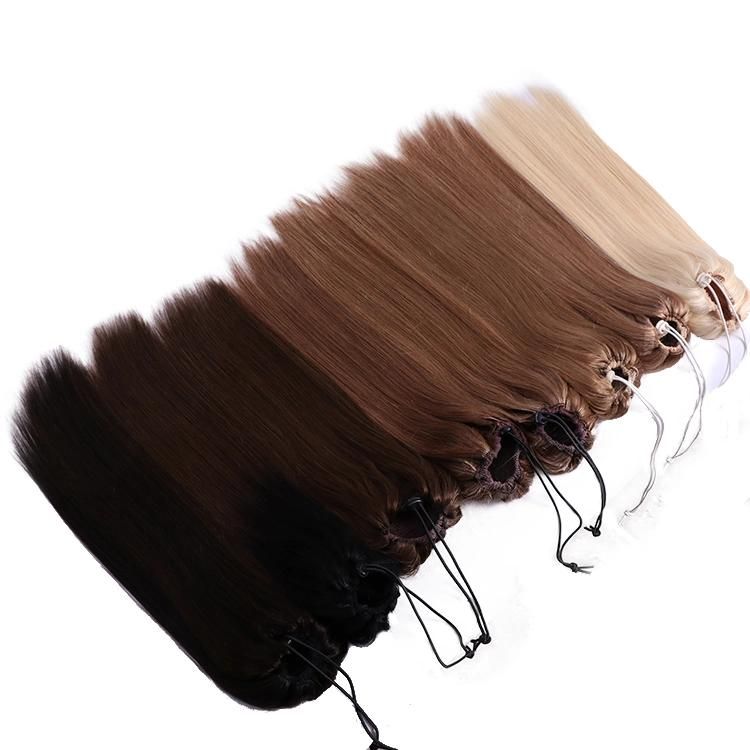 Wholesale Brazilian Cuticle Aligned Human Hair Clip in Ponytail Extension