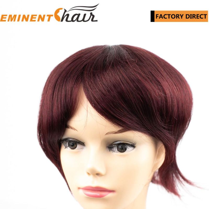 Factory Direct Mono Base Red Tone Mongolian Hair Women Hair System