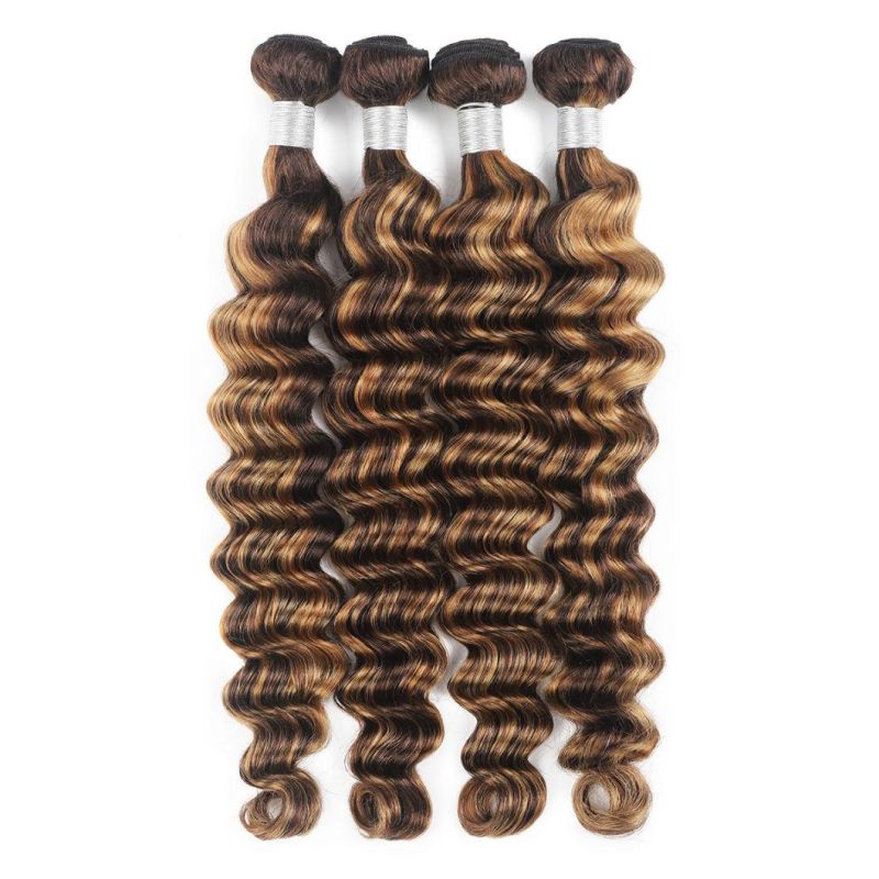 Piano Color P4/27# Loose Deep 100% Virgin Human Hair Extension, Wholesale 10A Grade Brazilian Hair Bundles