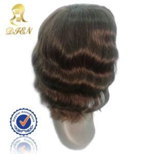 Body Wave Brown Color Glueless Full Lace Wig Full Stretch 16 Inches Brazilian Virgin Remy Hair