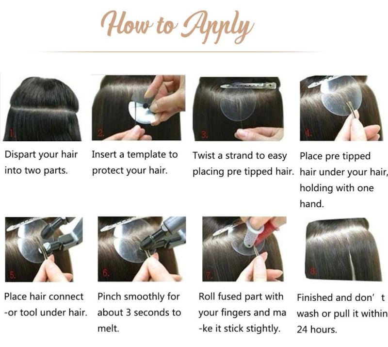 U Tip Nail Hair Extensions Machine Remy Hair 14" Natural Real Human Hair Pre-Bonded Hair Extensions 50g