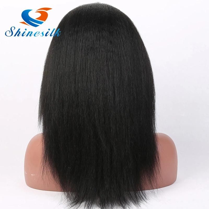 100% Human Hair Wig Yaki Straight Lace Front Wig