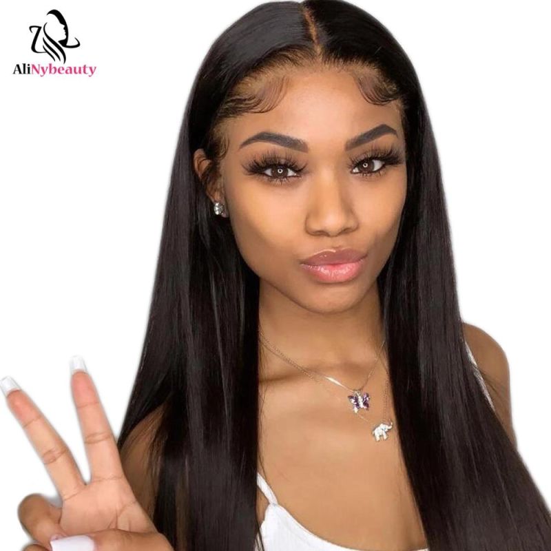 Virgin Hair Straight Natuara Raw Brazilian Lace Front Human Hair Wigs with Natural Hairline