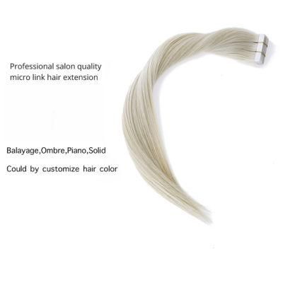 Natural Real Hair Tape Extensions Double Sided Straight Seamless Skin Weft Remy 100% Human Hair
