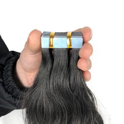 Double Drawn 12A Indian 100% Tape in Hair Extensions Remy Virgin Natural Tape in Human Hair