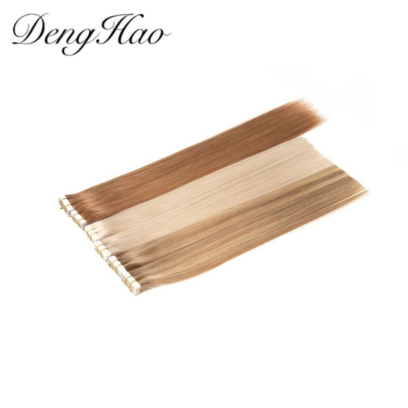 Denghao Hair Factory High Qulitity Double Drawn 100% Human Hair Tape Hair Extensions