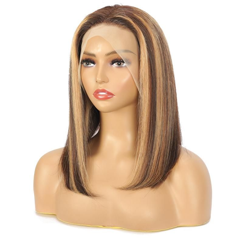 HD Frontal Wigs for Women Brazilian Short Wig Highlight Wig Human Hair