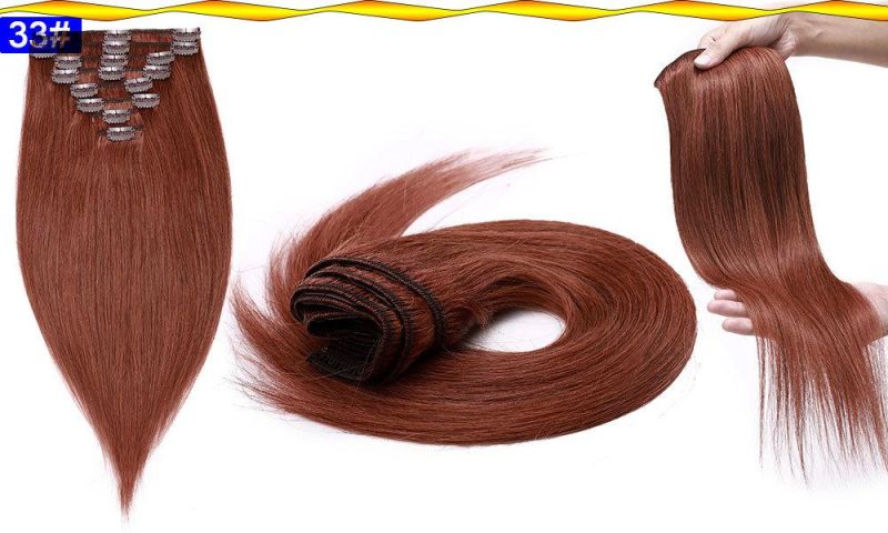 8PCS Clips in Hair Hairpieces Straight Hair Extensions Hair Bundles