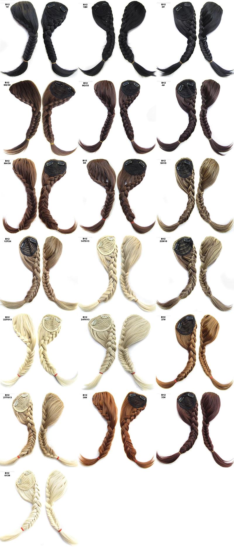 Synthetic Handmade Plait Fishtail Side Bangs Clip in Hair Piece