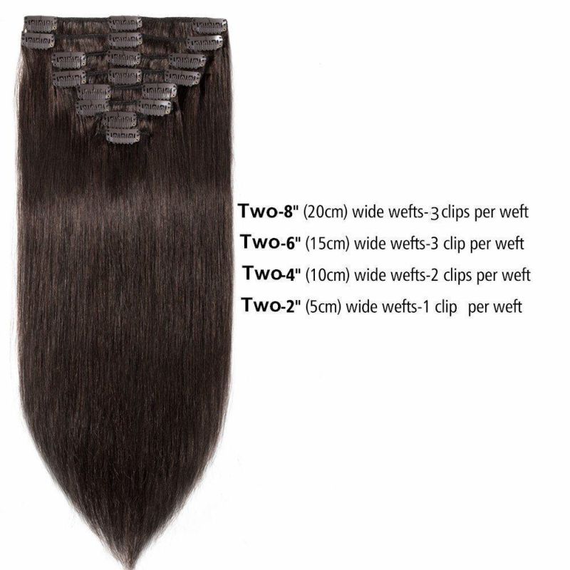 Full Head 7PCS Clip in Human Hair Extension Human Hair Extension (AV-CH80-14-2)